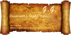 Gyarmati György névjegykártya